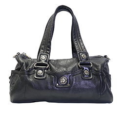 Turnlock Shoulder Bag, Leather, Black, 3*
